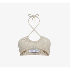 New Proenza Schouler White Label Size 4 Cropped top Gingham Halter Bralette